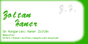 zoltan haner business card
